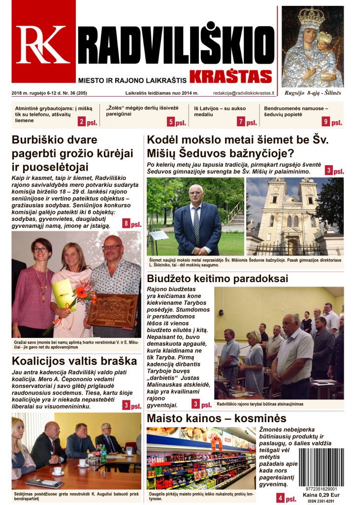 Naujas savaitraščio "Radviliškio kraštas" numeris