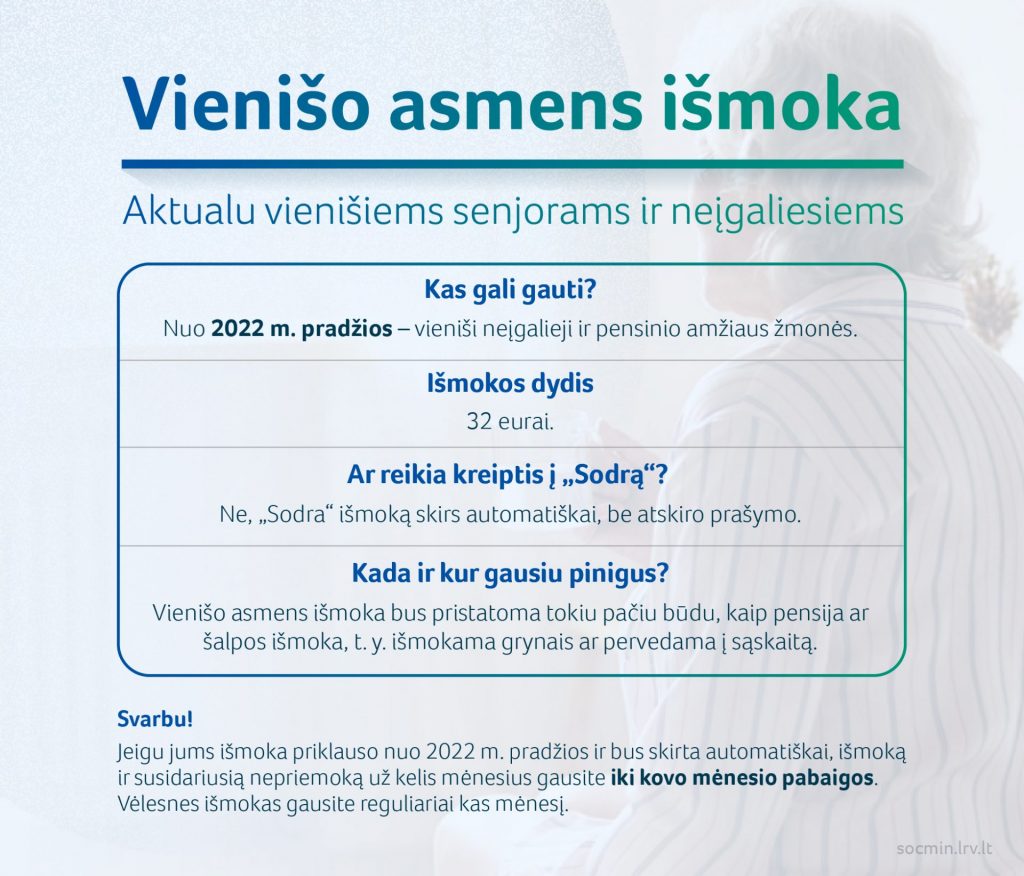 Pensijos ir išmokos 2022 metais: ką svarbu žinoti negalią turintiems žmonėms?