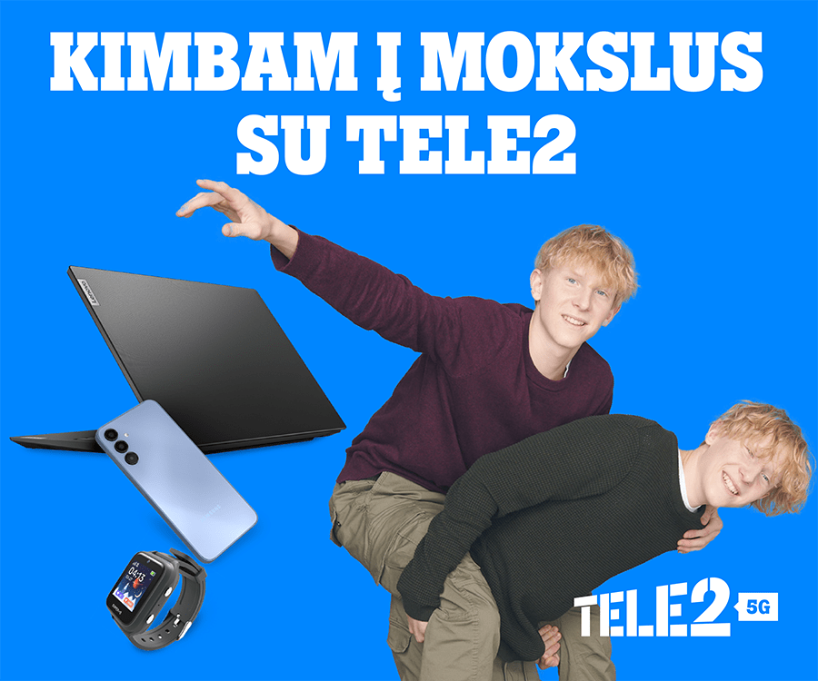 Išmani mokslo metų pradžia su „Tele2“: ypatingi pasiūlymai ruošiant vaikus į mokyklą