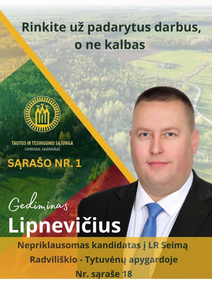 Gediminas Lipnevičius – jūsų kandidatas į Seimą!